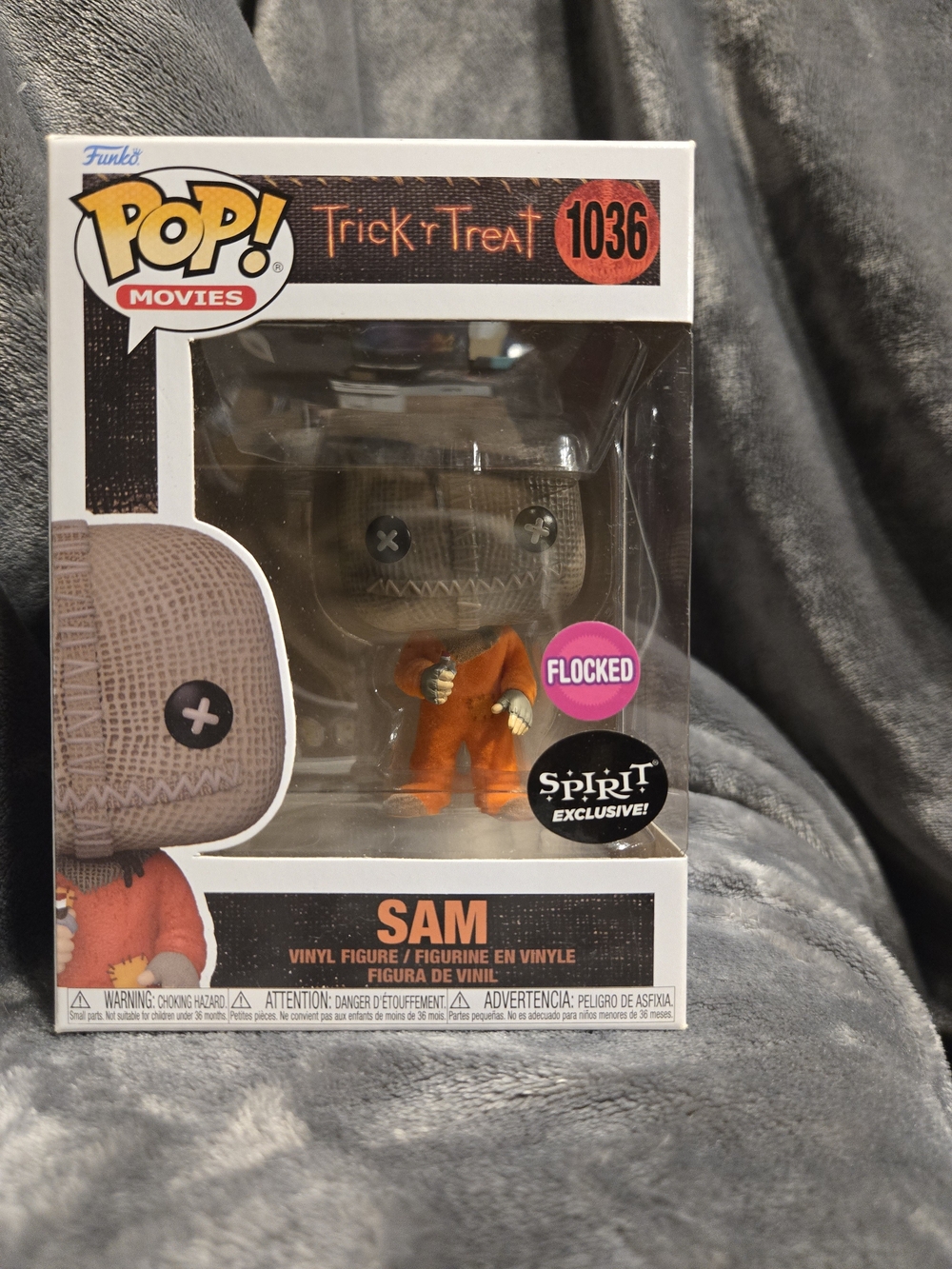 Funko SAM Trick 'r Treat Flocked Figure - Orange Outfit, Tan Head